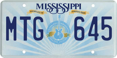 MS license plate MTG645