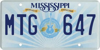 MS license plate MTG647