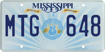 MS license plate MTG648