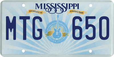 MS license plate MTG650
