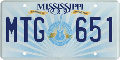 MS license plate MTG651