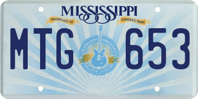 MS license plate MTG653