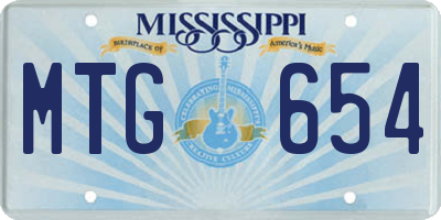 MS license plate MTG654