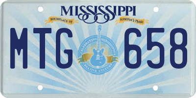 MS license plate MTG658