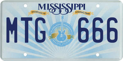 MS license plate MTG666