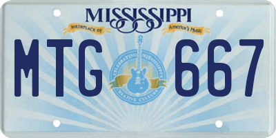 MS license plate MTG667