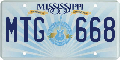 MS license plate MTG668