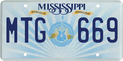 MS license plate MTG669