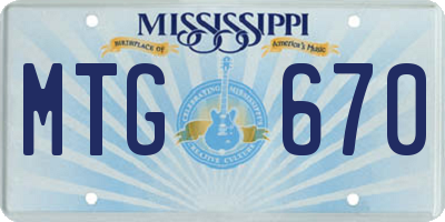 MS license plate MTG670