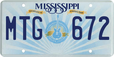 MS license plate MTG672