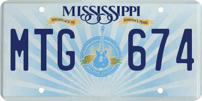 MS license plate MTG674
