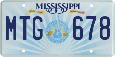 MS license plate MTG678