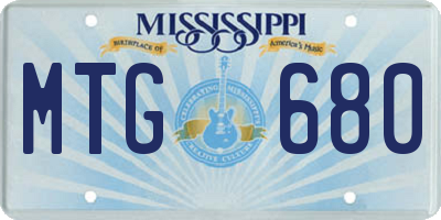 MS license plate MTG680