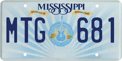 MS license plate MTG681