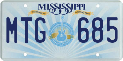 MS license plate MTG685