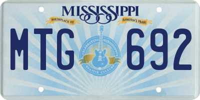 MS license plate MTG692
