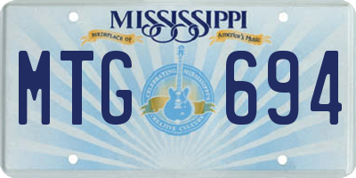 MS license plate MTG694