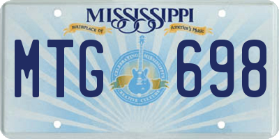 MS license plate MTG698