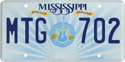 MS license plate MTG702