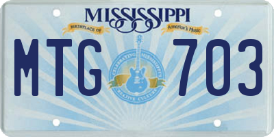 MS license plate MTG703