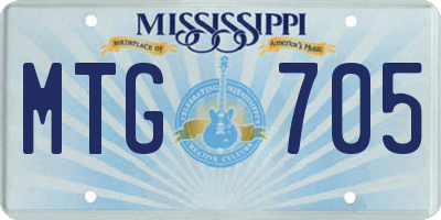 MS license plate MTG705