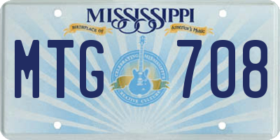MS license plate MTG708