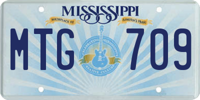 MS license plate MTG709