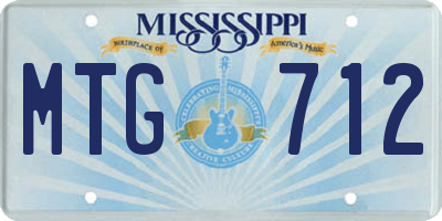 MS license plate MTG712