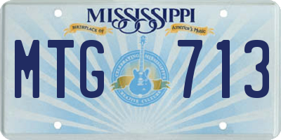 MS license plate MTG713
