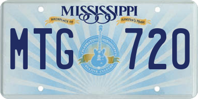 MS license plate MTG720