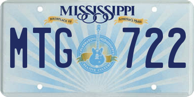 MS license plate MTG722