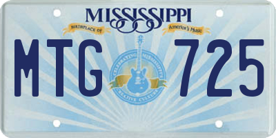 MS license plate MTG725