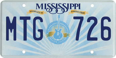 MS license plate MTG726