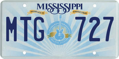 MS license plate MTG727