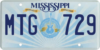 MS license plate MTG729