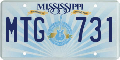 MS license plate MTG731