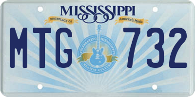 MS license plate MTG732