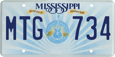 MS license plate MTG734