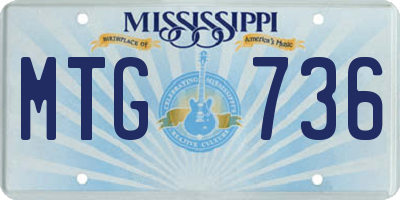 MS license plate MTG736