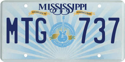 MS license plate MTG737