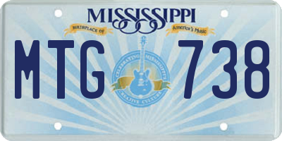 MS license plate MTG738