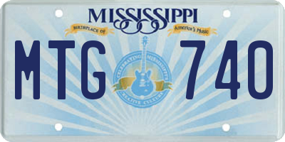 MS license plate MTG740