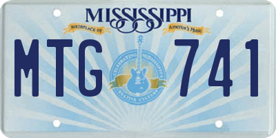 MS license plate MTG741