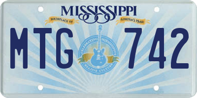 MS license plate MTG742