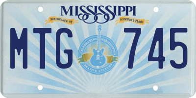 MS license plate MTG745