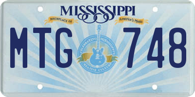 MS license plate MTG748