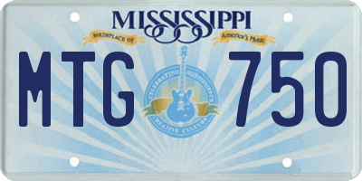 MS license plate MTG750