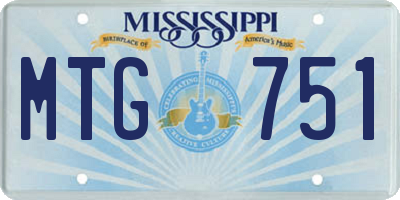 MS license plate MTG751