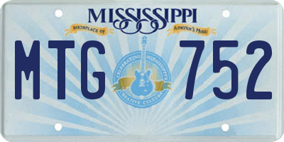 MS license plate MTG752