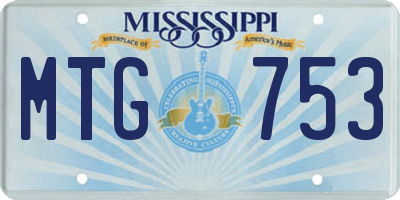 MS license plate MTG753
